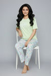 Zivame Abstract Print Cotton Loungewear Set - Ice Water — thumbnail 5